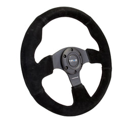 NRG Reinforced Steering Wheel (320mm) Suede w/Black Stitch - Performance car parts at veteran owned shop DTX Performance.
