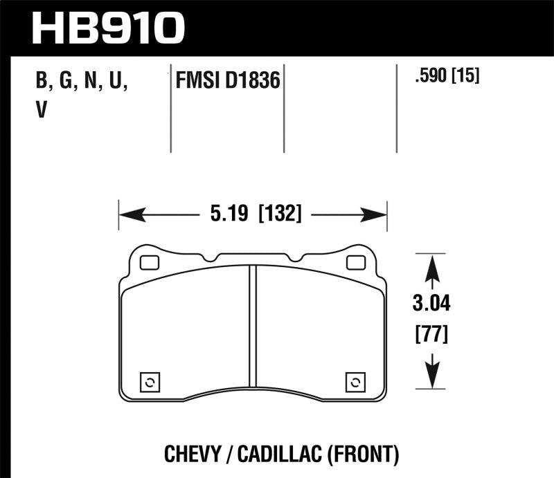 Hawk 15-16 Cadillac XTS / Chevrolet Corvette HPS 5.0 Front Brake Pads - DTX Performance