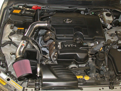K&N Performance Intake Kit TYPHOON LEXUS IS300 L6-3.0L 01-02 - POLISHED installed in engine bay