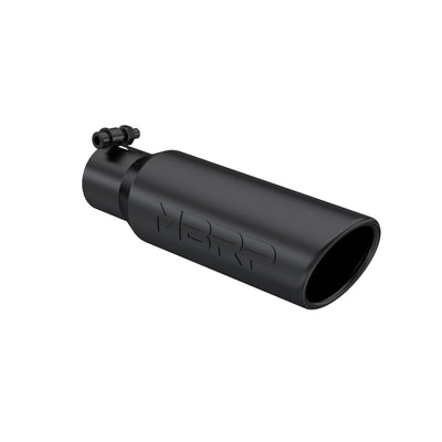 MBRP Universal Tip 3in O.D. Angled Rolled End 2 inlet 12 length - Black Finish, performance car parts by DTX Performance