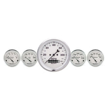 Load image into Gallery viewer, AutoMeter Gauge Kit 2 Pc. Quad &amp; Speedometer 3-3/8in. Old Tyme White - perfect for performance car parts and engine performance upgrades.
