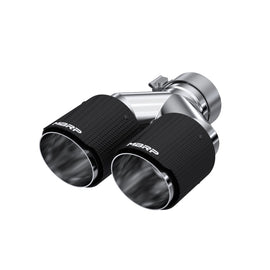 MBRP 3in ID / Dual 4in OD Out Staggered L 9.87in / R 9.37in Dual Wall Carbon Fiber Univ Exhaust Tip for performance car parts