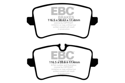 EBC 11 Audi A6 2.0 Turbo Yellowstuff Rear Brake Pads, high performance brakes for street and track, DTX Performance, brake upgrades