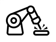 Load image into Gallery viewer, Industrial robotic arm icon performing a task