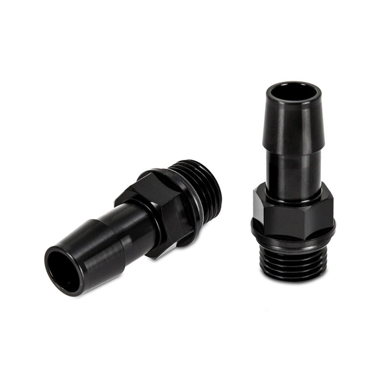 Mishimoto 16X1.5 TO 1/2in. Hose Barb Aluminum Fittings (Pack of 2) - high performance upgrades from DTX Performance