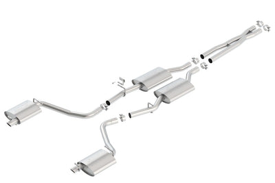 Borla 15-16 Dodge Charger 3.6L V6 ATAK Cat Back Exhaust (Uses Factory Valence) system shown in parts with performance upgrades.
