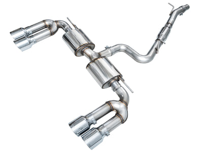 AWE 22-24 Audi 8Y S3 Touring Edition Exhaust - Chrome Silver Tips by DTX Performance - Performance Exhaust and Upgrades