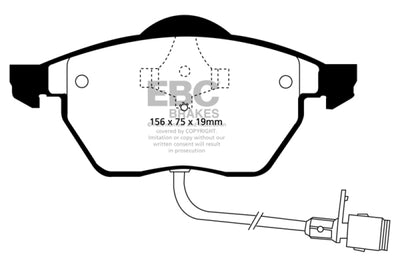 EBC 91-94 Audi 100 Quattro 2.8 (ATE) Redstuff Front Brake Pads, performance car parts, DTX Performance upgrade, high performance brakes