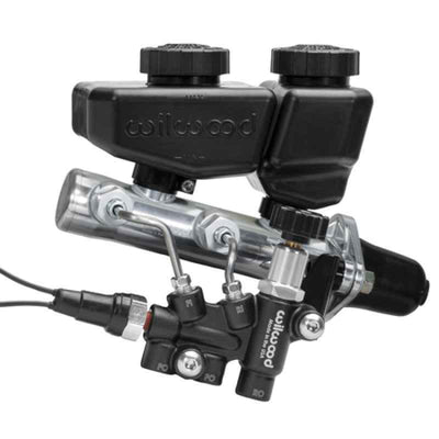 Wilwood Remote Tandem M/C Kit w/Bracket and Valve - 1in Bore Black for performance car parts, high performance brakes.
