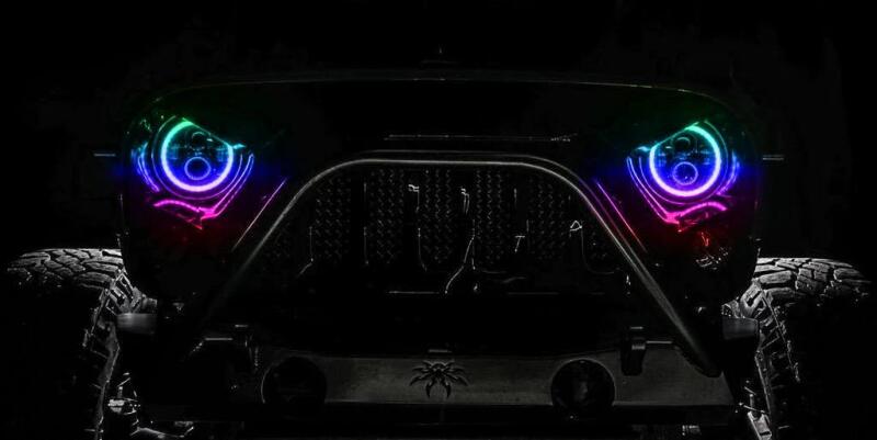 Oracle Jeep Wrangler JL/Gladiator JT 7in. High Powered LED Headlights (Pair) - Dynamic showcasing performance car parts