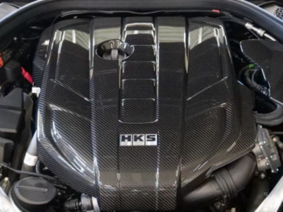 HKS DRY CARBON ENGINE COVER A90 RZ for performance car parts, available at DTX Performance, ideal for high performance auto parts enthusiasts.