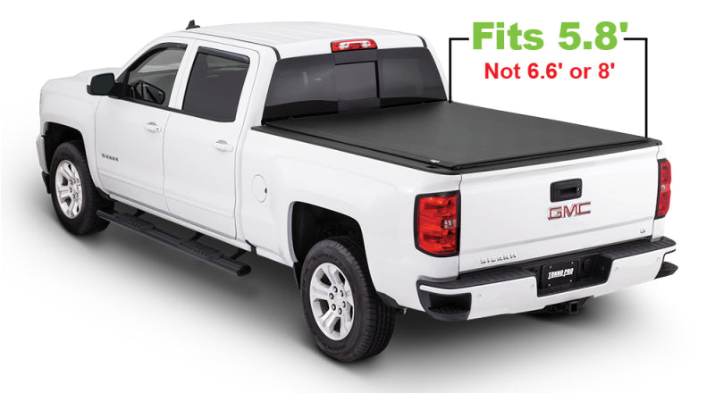 Tonno Pro 14-19 Chevy Silverado 1500 Lo-Roll Tonneau Cover installed on truck