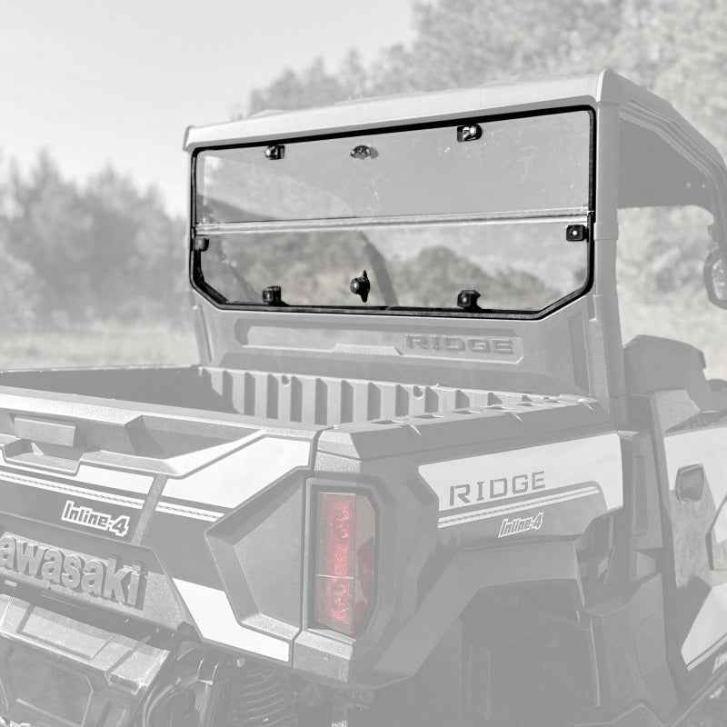 Seizmik 24+ Kawasaki Ridge Rach Rear Folding Windshield- UV for DTX Performance, veteran owned performance shop