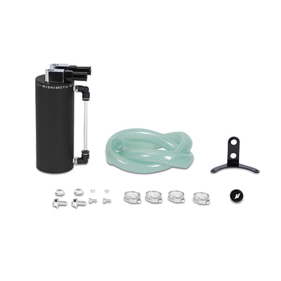 Mishimoto Small Aluminum Oil Catch Can - Wrinkle Black for performance car tuning and engine efficiency.
