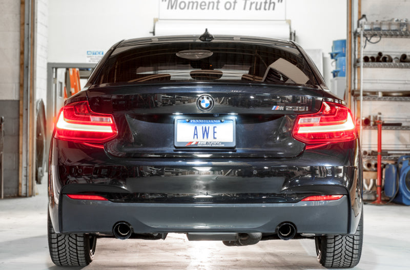 AWE Tuning BMW F22 M235i / M240i Touring Edition Axle-Back Exhaust - Diamond Black Tips (102mm) - DTX Performance