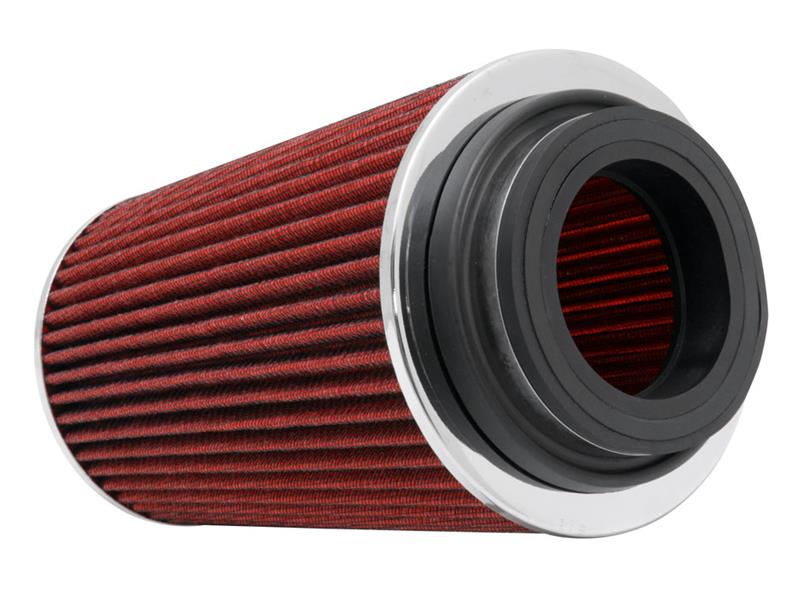 K&N Universal Air Filter Chrome Round Tapered Red -4in Flange ID x 1.125in Flange Length x 5.5in H K&N Engineering