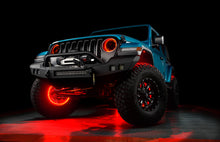 Load image into Gallery viewer, Oracle Bluetooth + RF Underbody Rock Light Kit - 8 PCS - ColorSHIFT on a Jeep, glowing red, showcasing performance car parts.