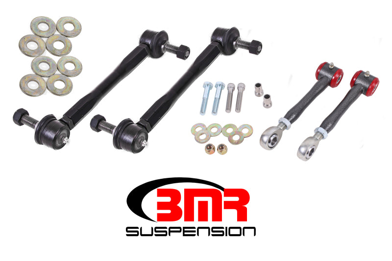 BMR 16-17 6th Gen Camaro Front and Rear Sway Bar End Link Kit - Black Hammertone - DTX Performance