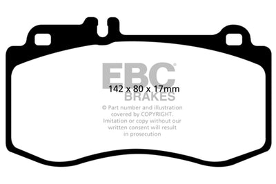 EBC 10+ Mercedes-Benz E350 3.5 AMG Sport Package Yellowstuff Front Brake Pads, performance upgrades, DTX Performance