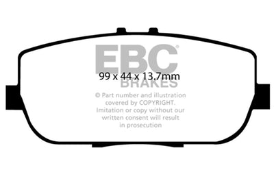EBC 06-15 Mazda Miata MX5 2.0 Yellowstuff Rear Brake Pads - high performance auto parts, brake upgrades by DTX Performance