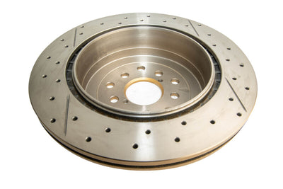 DBA 02-07 Subaru WRX STi 10 Stud Hole Rear Drilled & Slotted Street Series Rotor for performance upgrades by DTX Performance