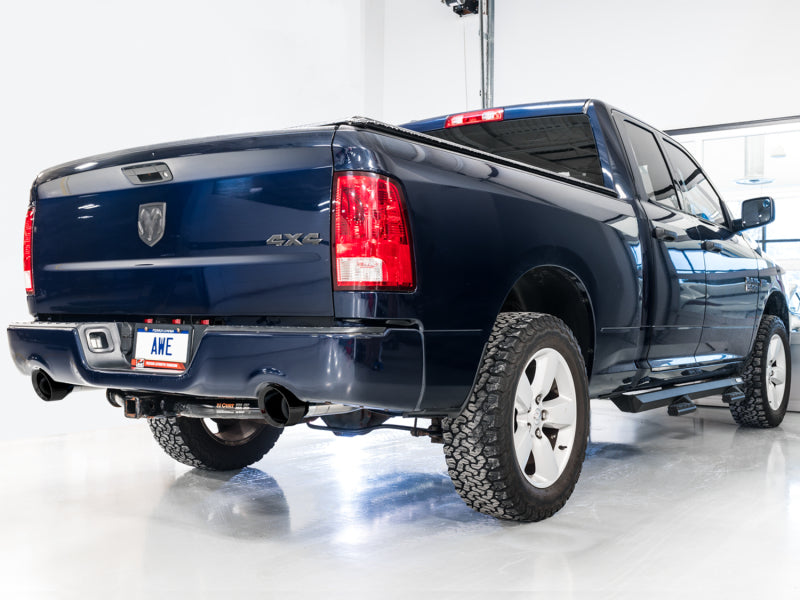 AWE Tuning 09-18 RAM 1500 5.7L (w/Cutouts) 0FG Dual Rear Exit Cat-Back Exhaust - Diamond Black Tips - DTX Performance