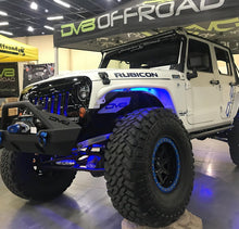 Load image into Gallery viewer, Jeep with Oracle Bluetooth + RF Underbody Rock Light Kit - 8 PCS - ColorSHIFT in an off-road performance shop