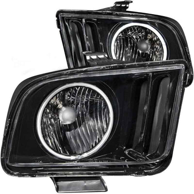 ANZO 2005-2009 Ford Mustang Crystal Headlights w/ Halo Black (CCFL) performance car parts