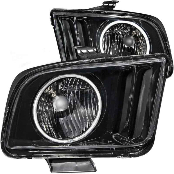 ANZO 2005-2009 Ford Mustang Crystal Headlights w/ Halo Black (CCFL) performance car parts