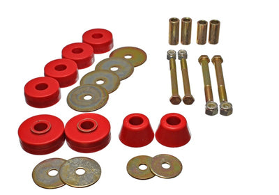Energy Suspension Chevy Pickup Body Mounts - Red, high performance parts by DTX Performance