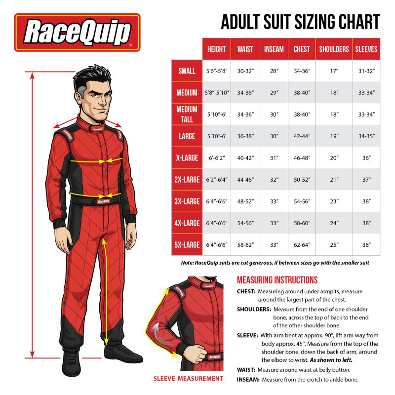 RaceQuip Black SFI-1 1-L Suit - XL
