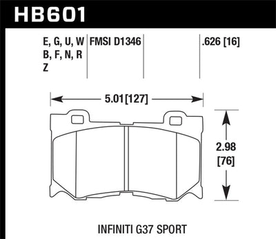 Hawk 09-12 Infiniti G37 Sport HPS Street Front Brake Pads for performance car parts, brake upgrades, DTX Performance, high performance brakes