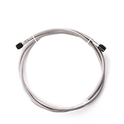 Snow Performance 1ft Stainless Steel Braided Line (Black) w/ 4AN Fittings, available at DTX Performance, ideal for tuning upgrades.