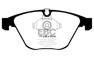 EBC 08-10 BMW M3 4.0 (E90) Yellowstuff Front Brake Pads for high performance upgrades by DTX Performance, veteran owned store.