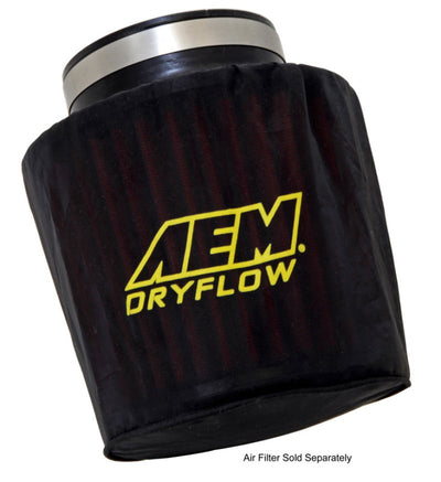 AEM Air Filter Wrap 6 in Base 5 1/4 in Top 5 in Tall for performance car parts by DTX Performance.