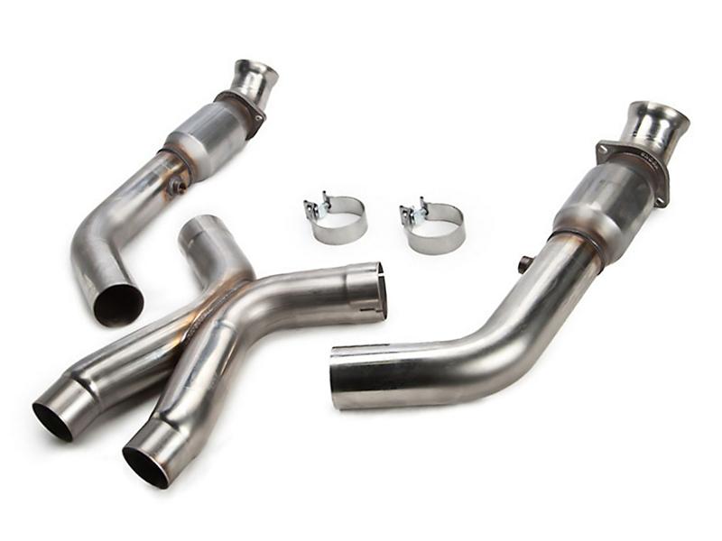 Kooks 11-14 Ford Mustang GT 5.0L 4V 3in x 2 3/4in OEM Cat X Pipe, perfect for performance upgrades and racing applications.