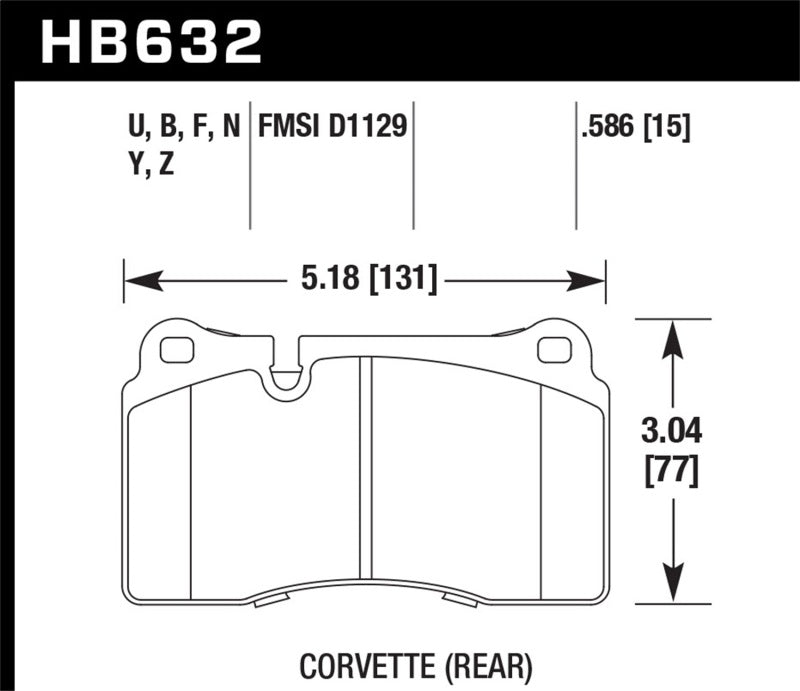 Hawk 06-10 VW Touareg Front /09-11 Corvette Z06/ZR-1 (w/Carbon Ceramic Brake Package and Iron rotors - DTX Performance