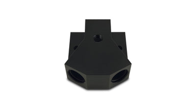 Vibrant Billet Aluminum Y-Block Fitting with 1/8in NPT Port -8AN x Dual -8AN ORB, high performance auto parts