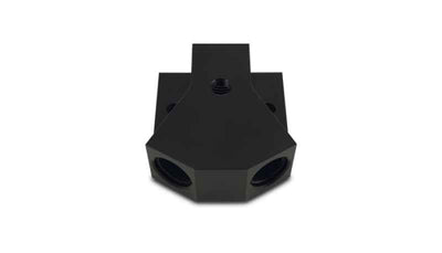 Vibrant Billet Aluminum Y-Block Fitting with 1/8in NPT Port -10AN x Dual -8AN ORB engine performance parts