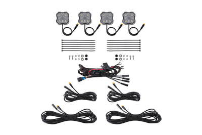 Diode Dynamics Rock Light - Red/White - M8 4-Pack