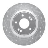R1 18-23 Genesis G70 Rear Left Drilled & Slotted Silver Brake Rotor