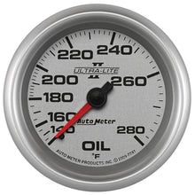 Load image into Gallery viewer, AutoMeter Gauge Oil Temp 2-5/8in. 140-280 Deg. F Mechanical Ultra-Lite II - High performance car part from DTX Performance.