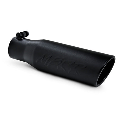 MBRP Universal Tip 3in O.D. Angled Rolled End 2 inlet 12 length - Black Finish, high performance auto parts