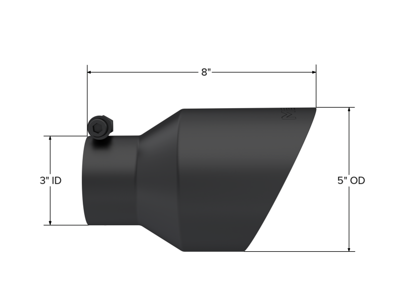 MBRP Universal 3in Hex Tip 5in Inlet 8in Length Dual Wall Exhaust Tip - Black Coated - DTX Performance