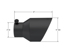 Load image into Gallery viewer, MBRP Universal 3in Hex Tip 5in Inlet 8in Length Dual Wall Exhaust Tip - Black Coated - DTX Performance