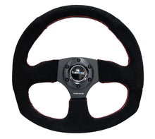 Load image into Gallery viewer, NRG Reinforced Steering Wheel (320mm Horizontal / 330mm Vertical) Suede w/Red Stitch, performance car parts