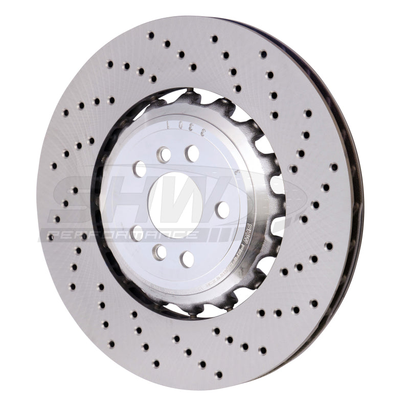 SHW 18-21 BMW M5 4.4L Right Rear Cross-Drilled Lightweight Brake Rotor (34217991104) high performance car brakes