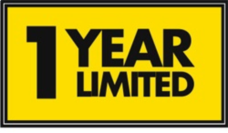 1 Year Limited Warranty badge in yellow
