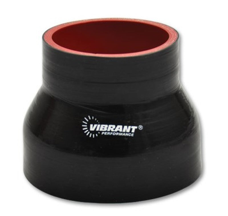Vibrant 4 Ply Reducer Couper 3in ID x 3.75in ID x 3in Long - Black, perfect for aftermarket performance parts in a veteran owned shop.