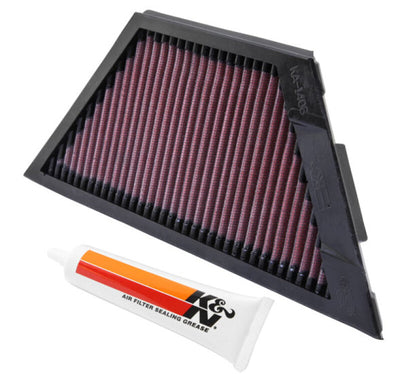 K&N Kawasaki ZX1rR Ninja/ZZR1400/1400GTR/ZX14R 11.25in O/S L x 4.75in O/S W Replacement Air Filter with sealing grease
